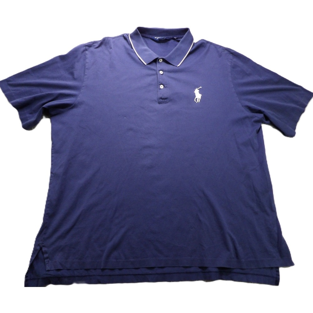 Polo Golf Ralph Lauren Big Pony Pima Cotton Short Sleeve Shirt Men XXL Navy Logo